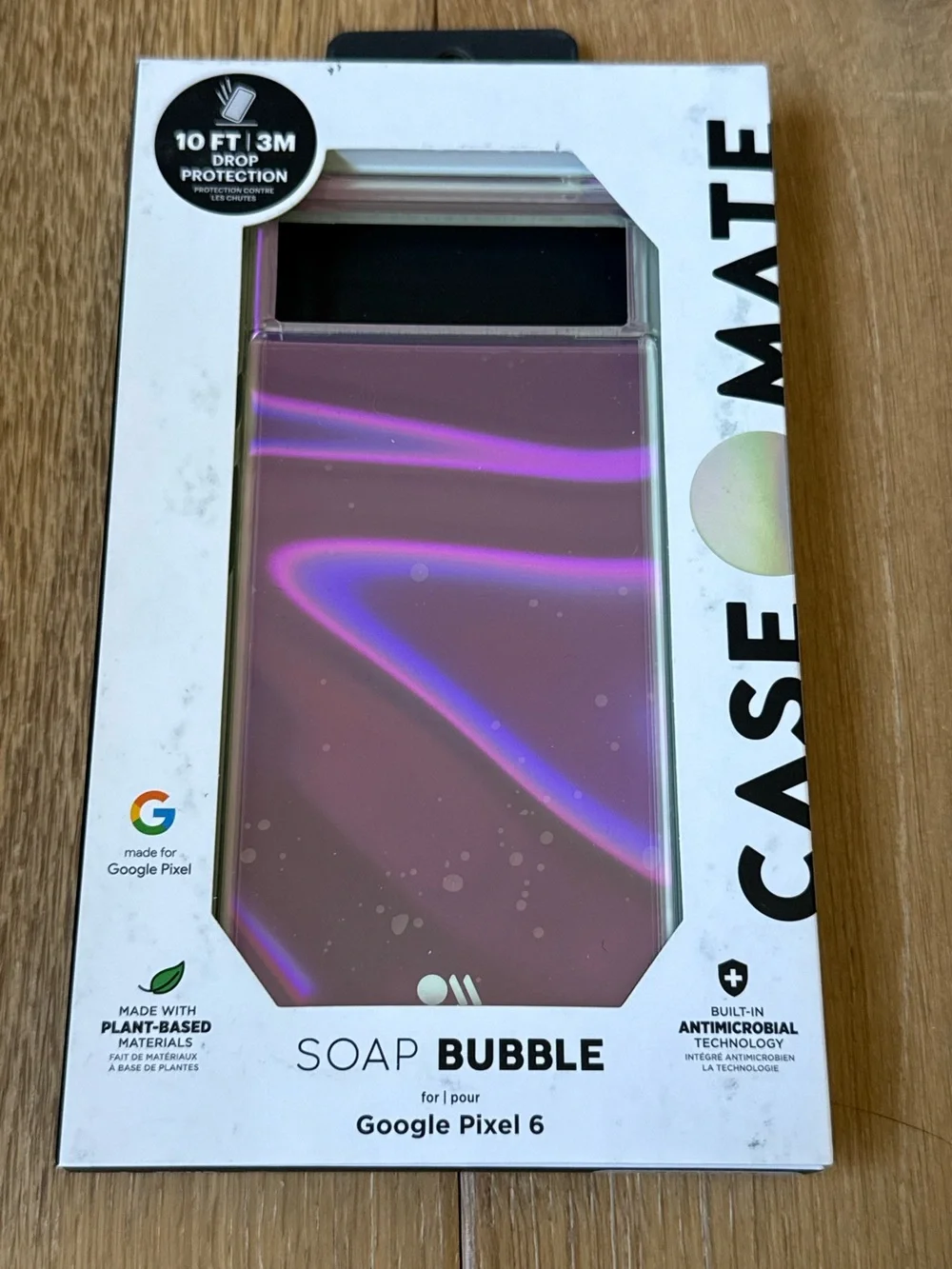 New Case-mate Soap Bubble Google Pixel 6 Case Iridescent Pink Purple